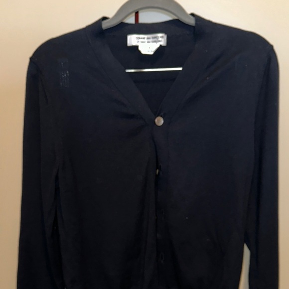 Comme des Garcons Navy Blue V-Neck Cardigan - Picture 3 of 5
